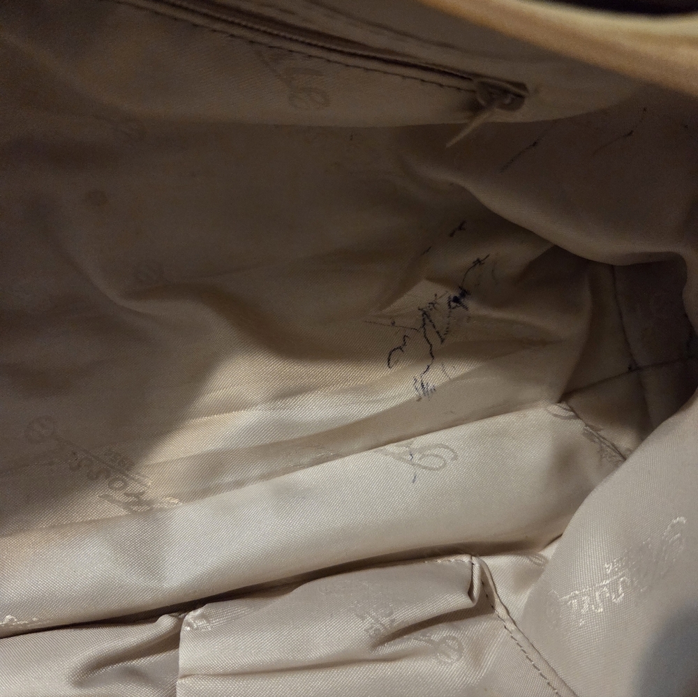 Vintage Fossil Light Yellow Leather Shoulder Handbag - Picture 10 of 14
